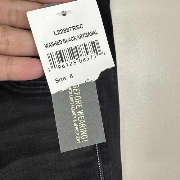 NEW Wit Wisdom Ab-solution Jeans Sz 8 High Waist Slim Straight Crop Washed Black - Picture 6 of 10